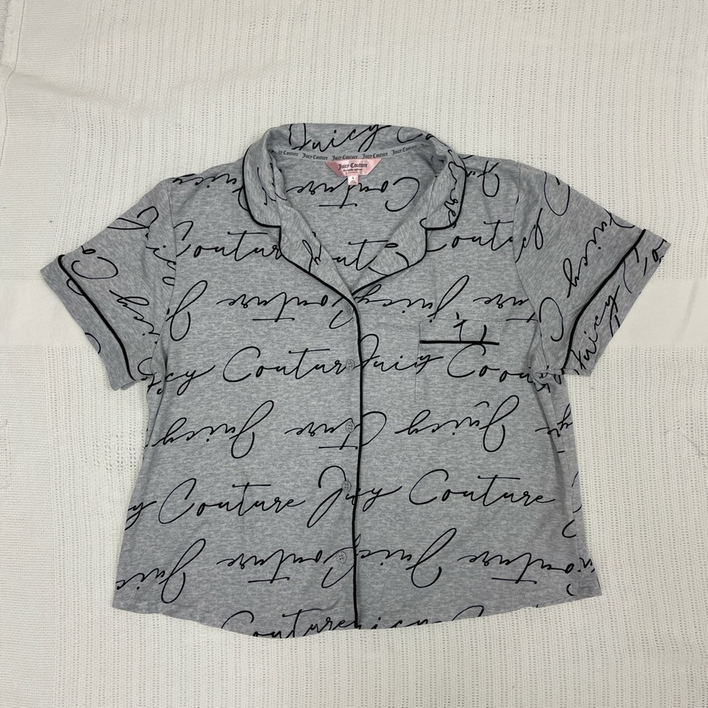 Juicy Couture Gray Script Pajama Top